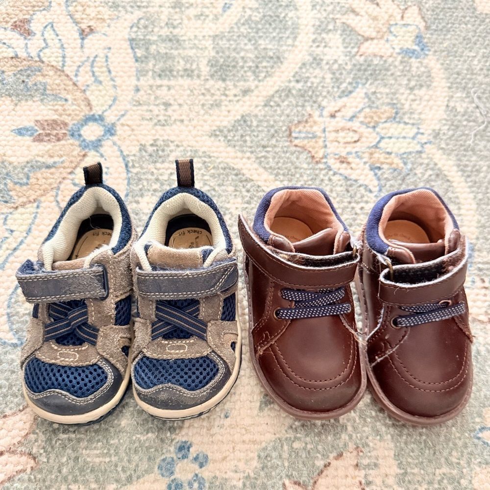Stride Rite Shoes Set - Blue and Brown size 3w and 3.5